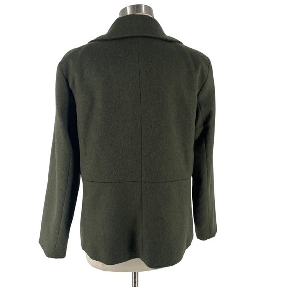 Talbots Brushed Italian Wool Double Breasted Jacket Blazer Olive Green Size 12 - Picture 5 of 13